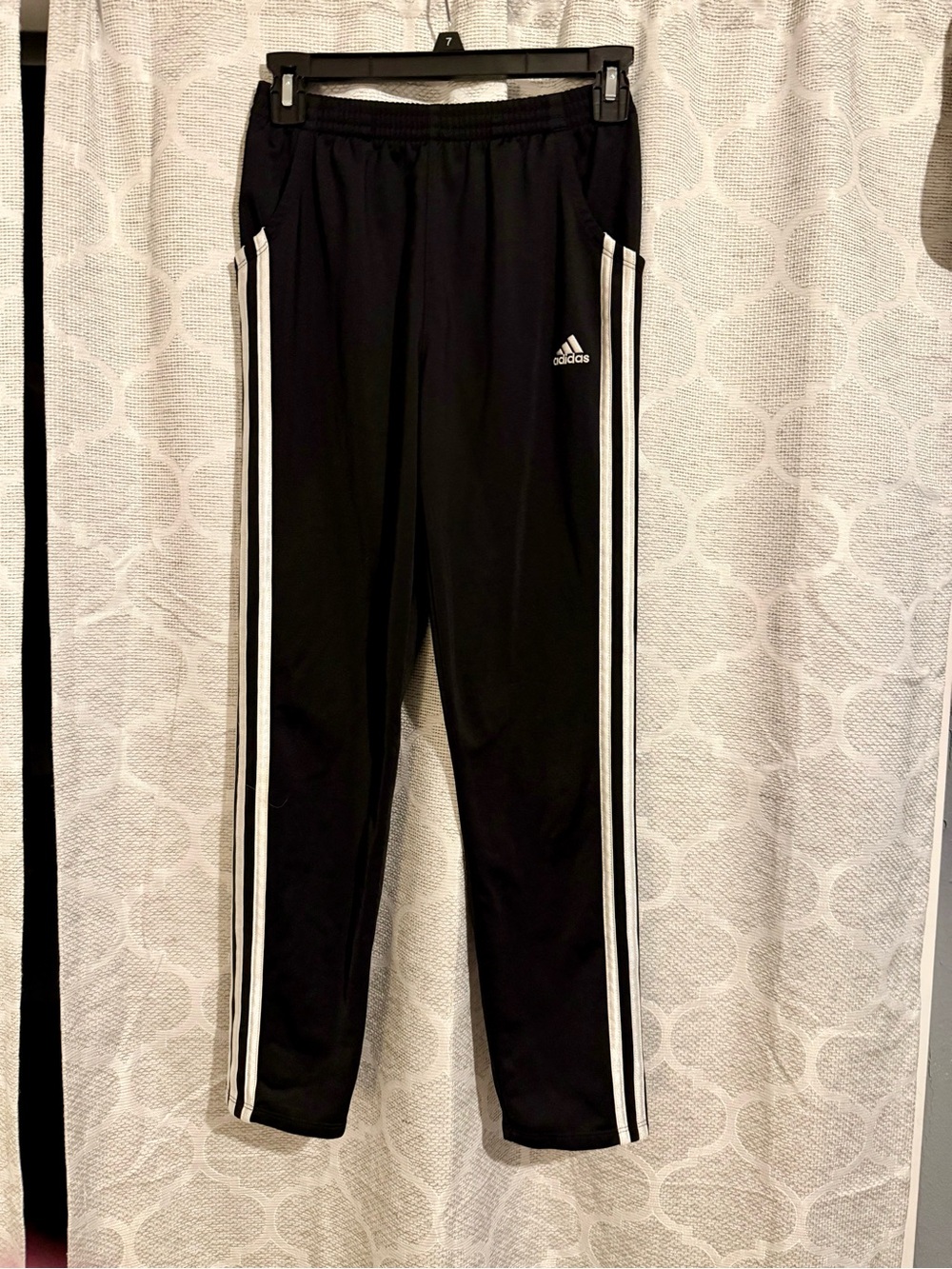 adidas Black Joggers with White Triple Stripes - Kids